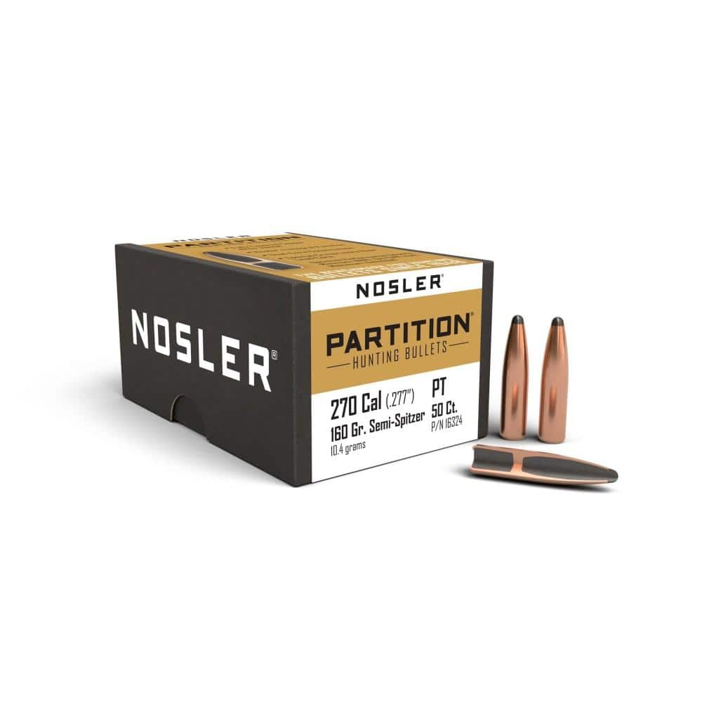 Nosler Partition Rifle Bullets .270 cal .277" 160 gr SEMI-SPT 50/ct