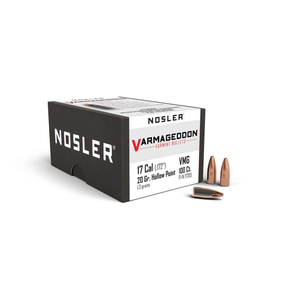 Nosler VarMageddon Rifle Bullets .17 cal .172" 20 gr FBHP 100/ct