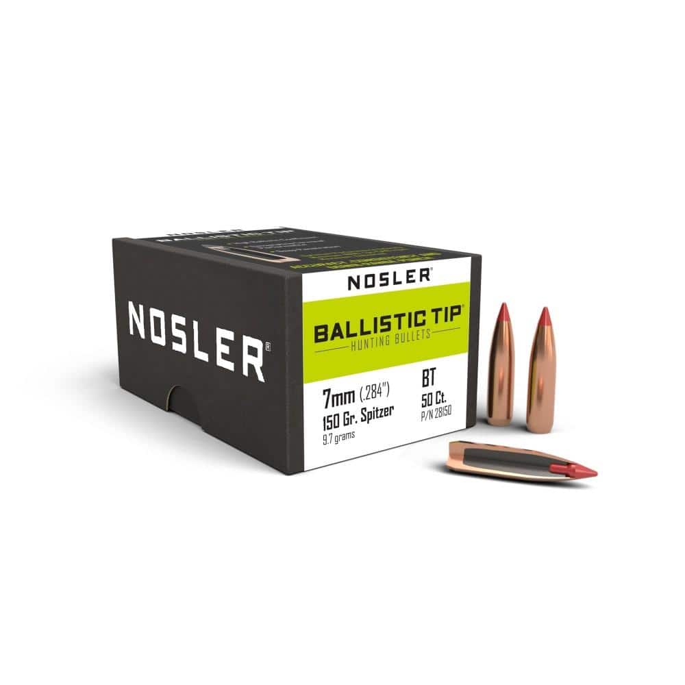 Nosler Ballistic Tip Hunting Rifle Bullets 7mm .284" 150 gr SBT-BTIP 50/ct