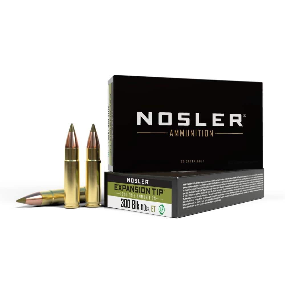 Nosler E-Tip Rifle Ammunition 300 AAC Blackout 110 gr PT 2300 fps 20/ct