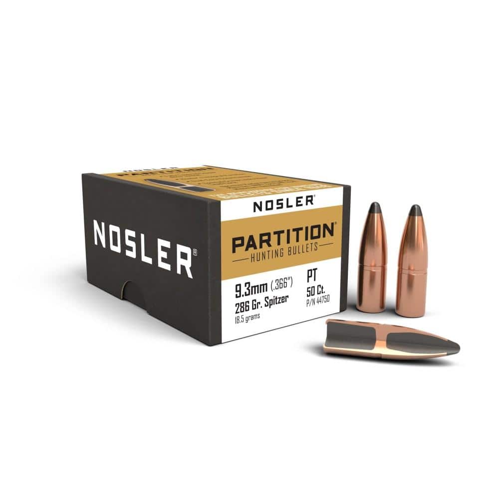 Nosler Partition Hunting Rifle Bullets 9.3mm .366" 286gr 50/rd