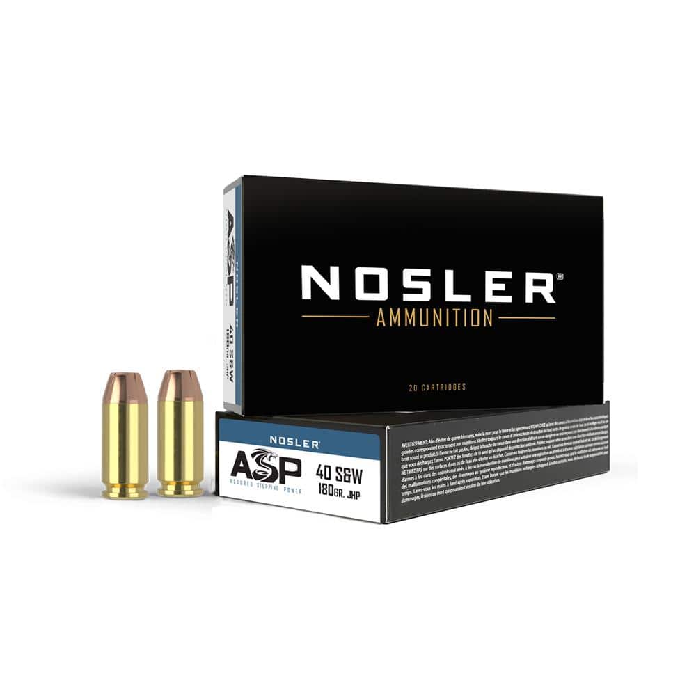 Nosler Match Grade Handgun Ammunition .40 S&W 180 gr JHP 1005 fps 50/ct