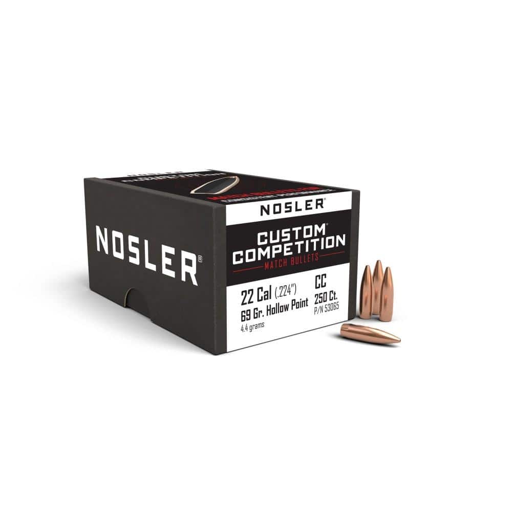 Nosler Custom Competition Rifle Bullets .22 cal .224" 69 gr HPBT 250/ct