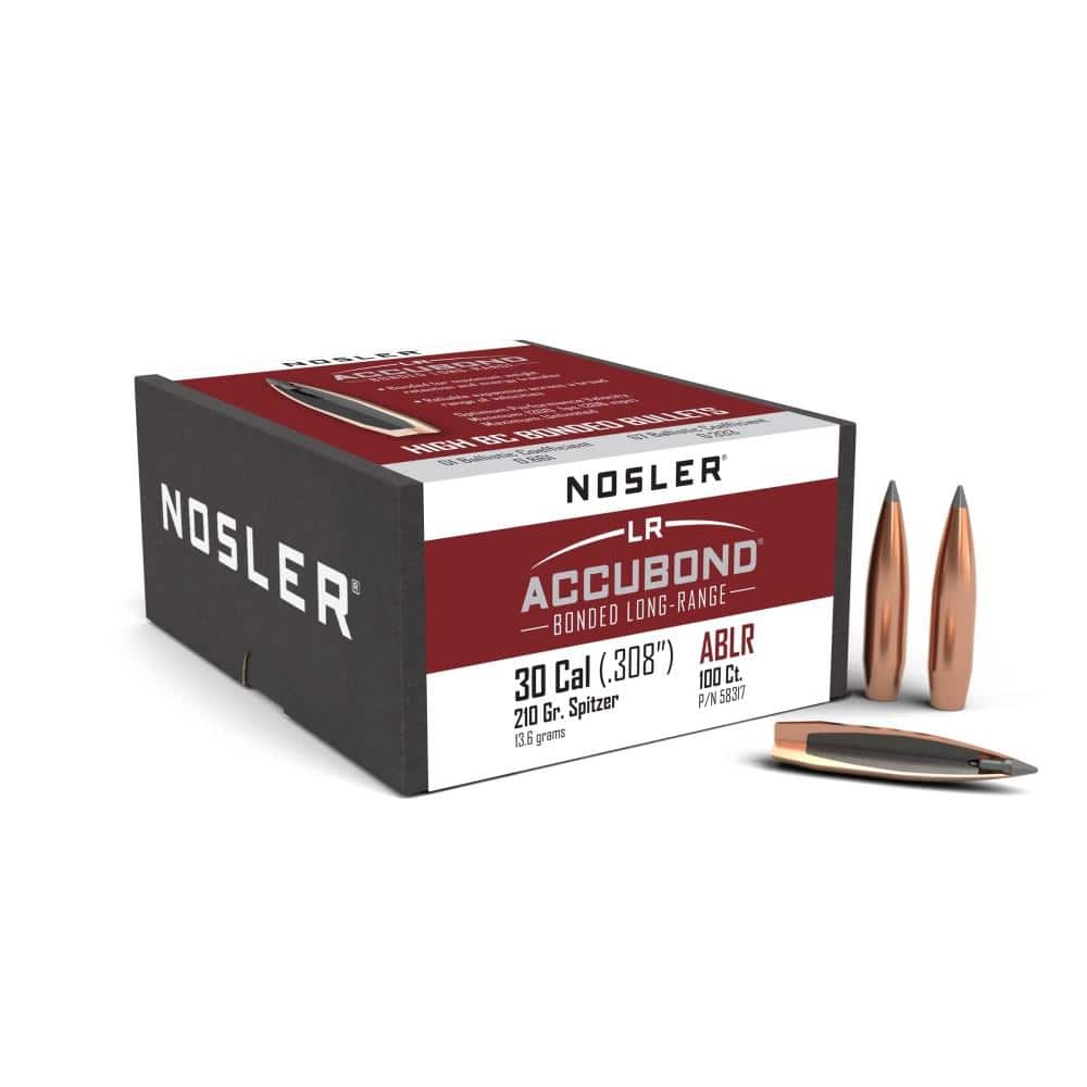 Nosler AccuBond Long Range Rifle Bullets .30 cal .308" 210 gr SPT-ACB 100/ct