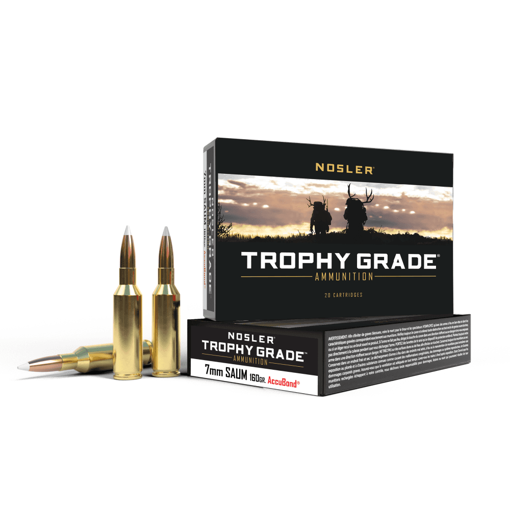Nosler Accubond Trophy Grade Rifle Ammunition 7mm SAUM 160 gr PT 2850 fps 20/ct