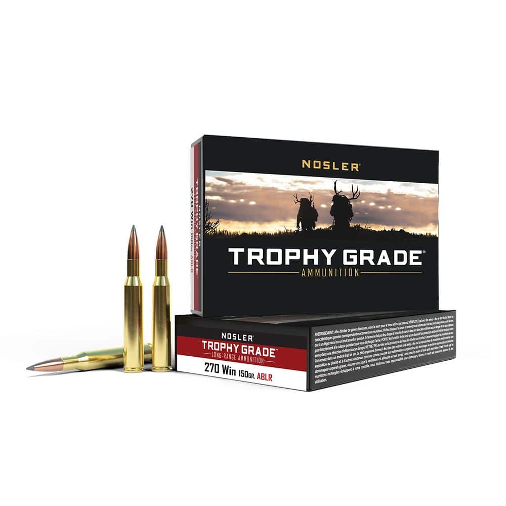 Nosler Accubond Long Range Trophy Grade Rifle Ammunition .270 Win 150 gr PT 2850 fps 20/ct