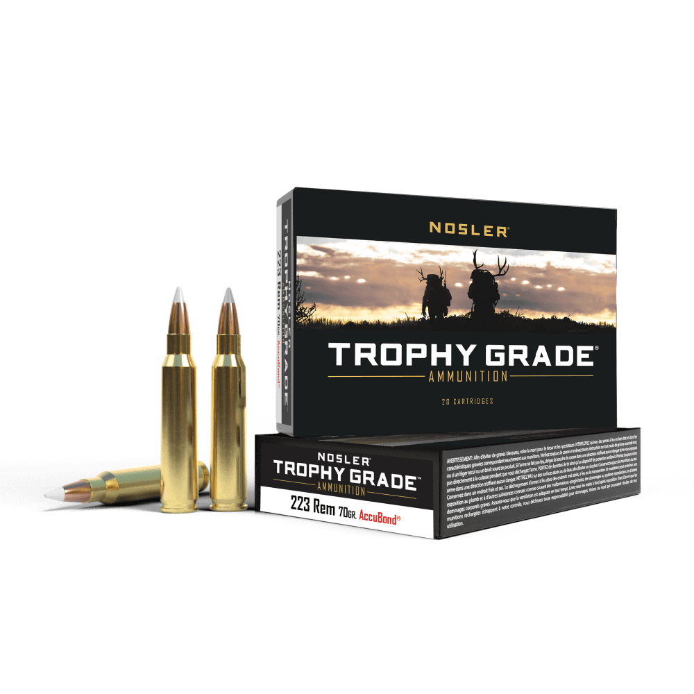 Nosler Trophy Grade Rifle Ammunition .223 Rem 70 gr SP 2750 fps 20/ct