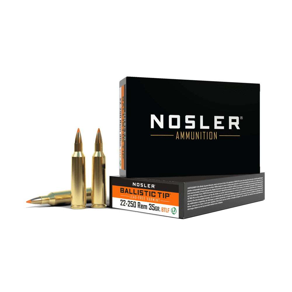 Nosler Lead Free Ballistic Tip Varmint Rifle Ammunition .22-250 Rem 35 gr PT 4200 fps 20/ct