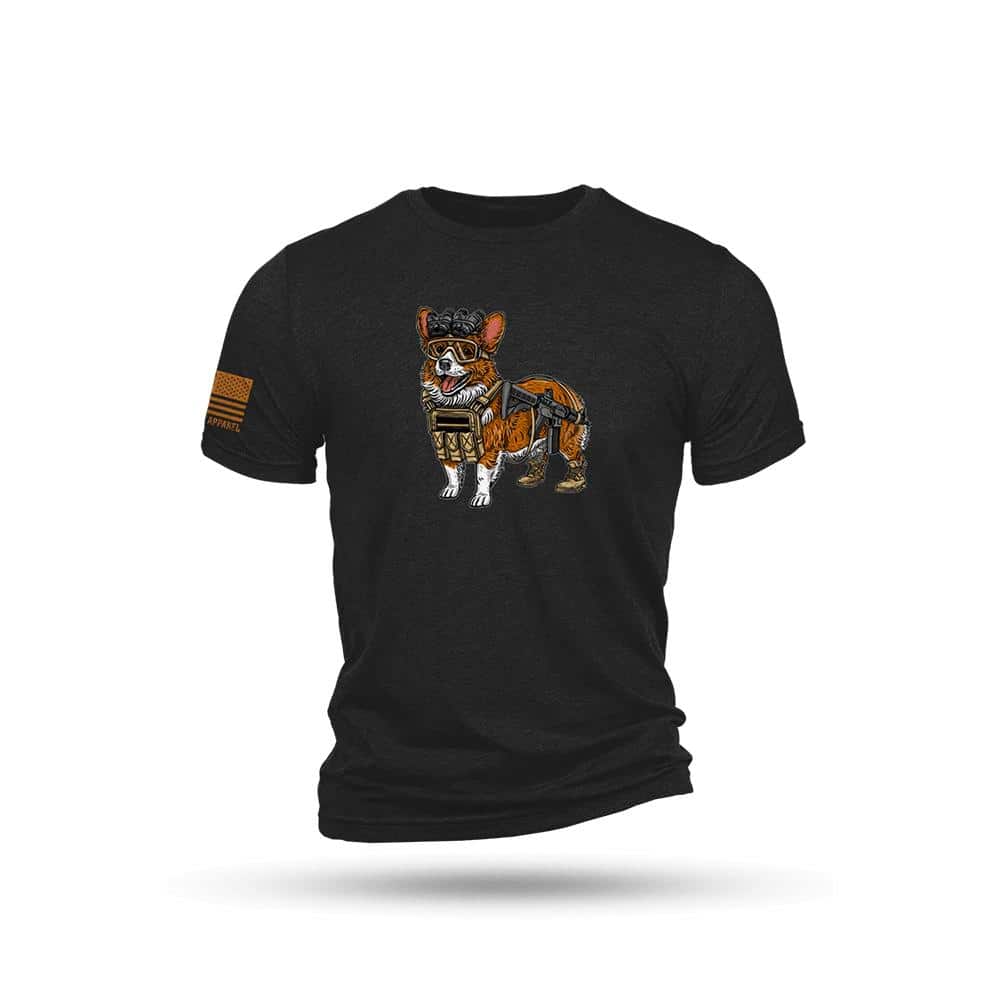 Nine Line Tactical Corgi Short Sleeve Shirt Charcoal Black Triblend 2XL