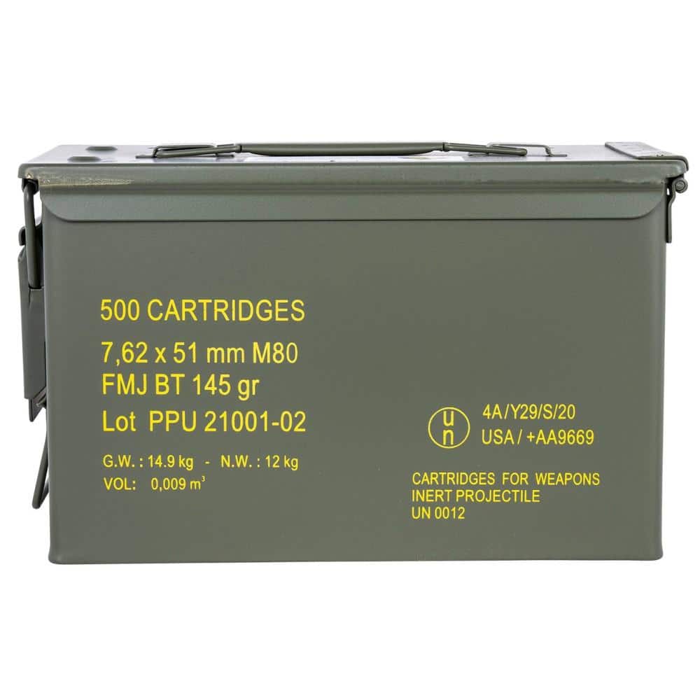 PPU Rangemaster Rifle Ammunition 7.62x51 145 gr FMJBT 2835 fps 500/ct