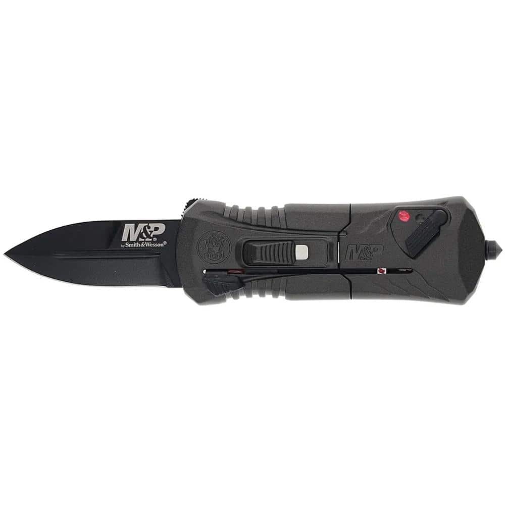 Smith & Wesson M&P Compact OTF Folding Knife 1-9/10" Spear Point Blade Grey