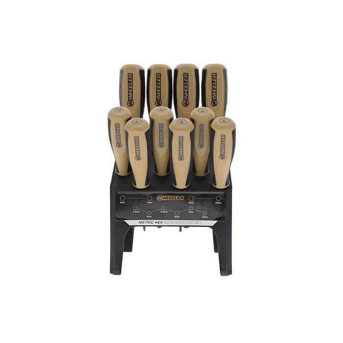 Wheeler Metric Hex Benchtop Screwdriver Set 10/ct