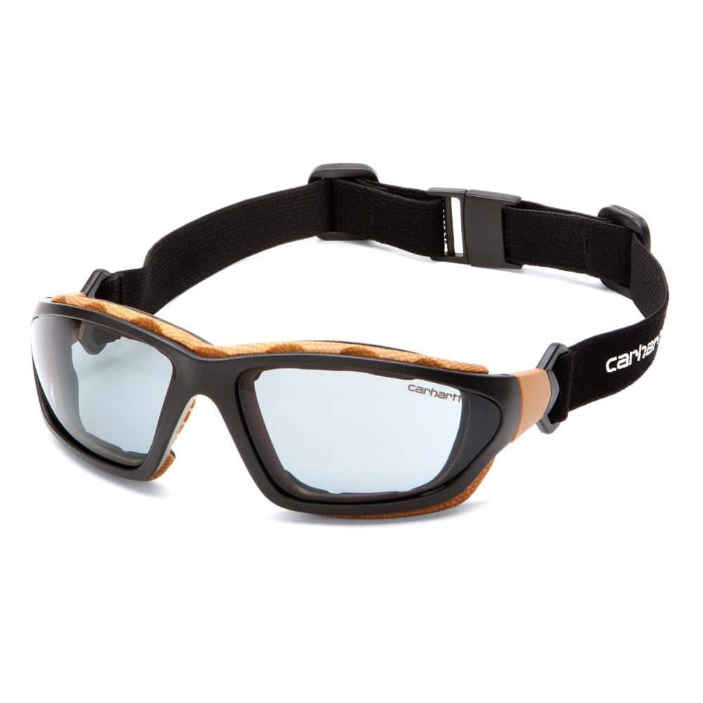 Pyramex Carhartt Carthage Shooting Glasses Black and Tan with Grey Anti-Fog Lens