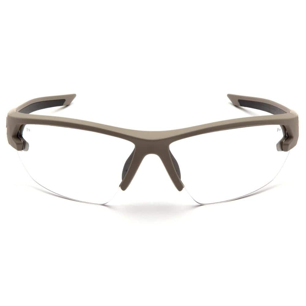 Pyramex Venture Gear Semtex 2.0 Shooting Glasses Tan Frame with Clear Anti-Fog Lens