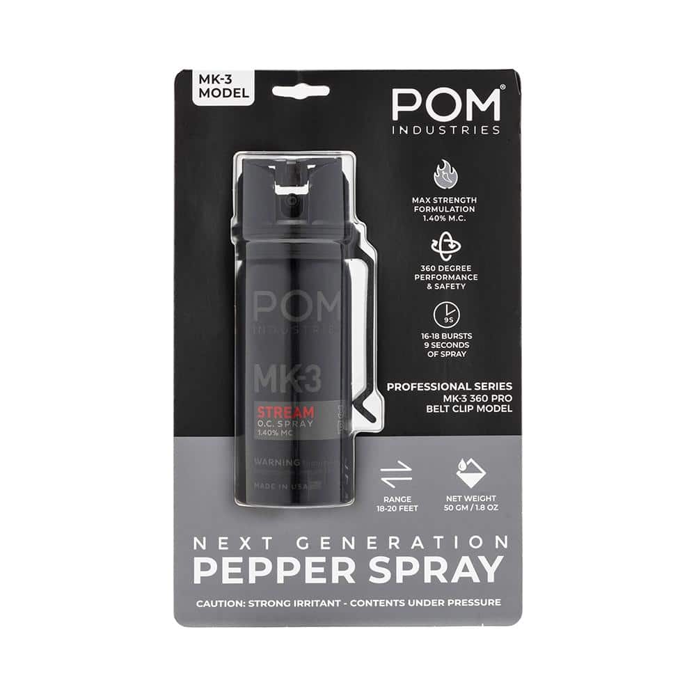 POM Pepper Spray MK3 Professional Model Black 2 oz