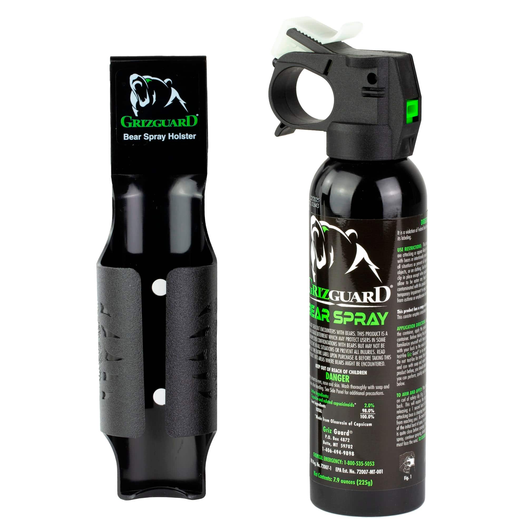 Griz Guard Bear Spray with Holster 7.9 oz Shrink Wrap Retail Packaging