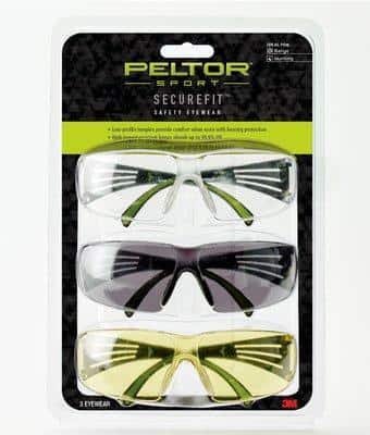 3M Peltor Sport SecureFit 400 Shooting Glasses Multiple Colors 3/ct