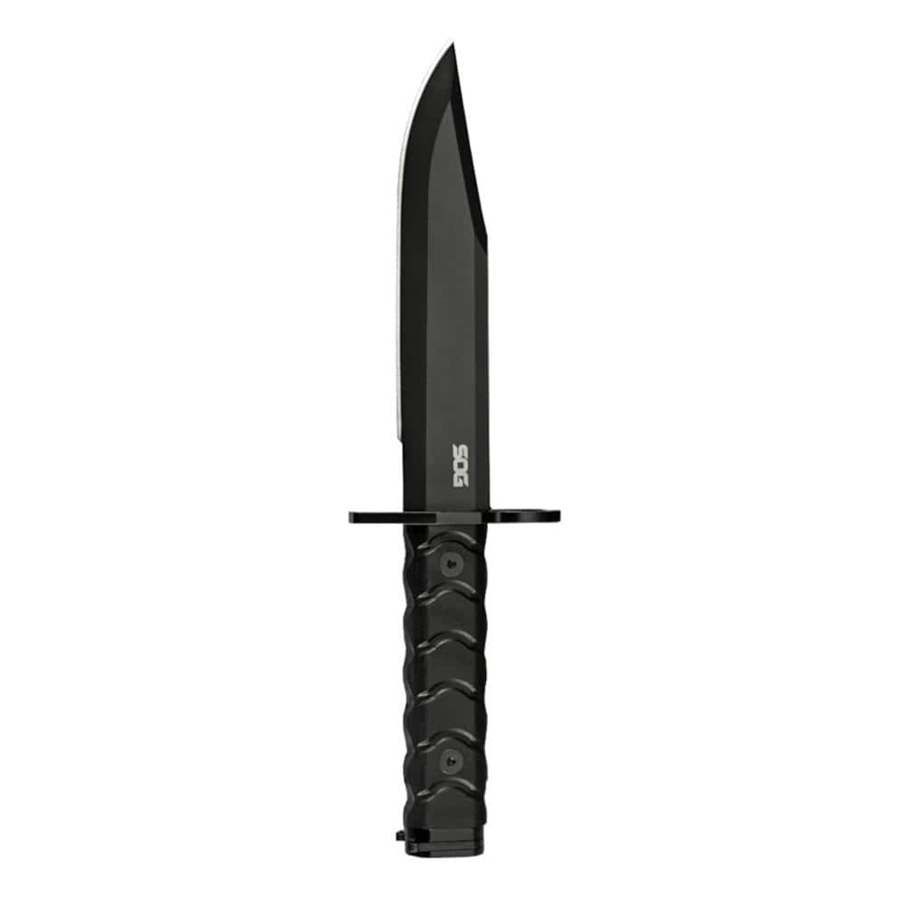 SOG Knives BAR15C Clip Point Bayonet Fixed Knife 7-1/10" Clip Point Blade Black Box