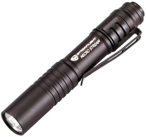 Streamlight MicroStream Alkaline Battery-Powered LED Pen Light -  White LED Black
