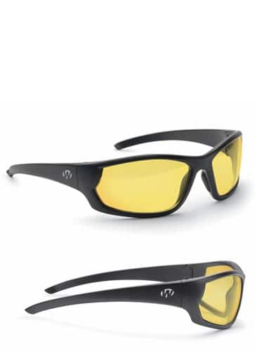Walker's Vector Full Frame Shooting Glasses Black with Amber Lens with Case