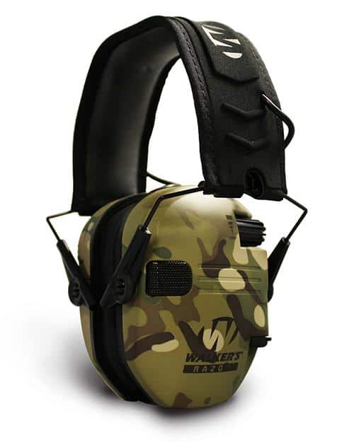 Walker's Razor Slim Shooter Folding Electronic Muff- Camo Tan