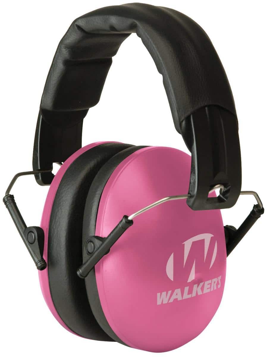 Walker's Small Passive Folding Ear Muffs- Pink 23dB NRR