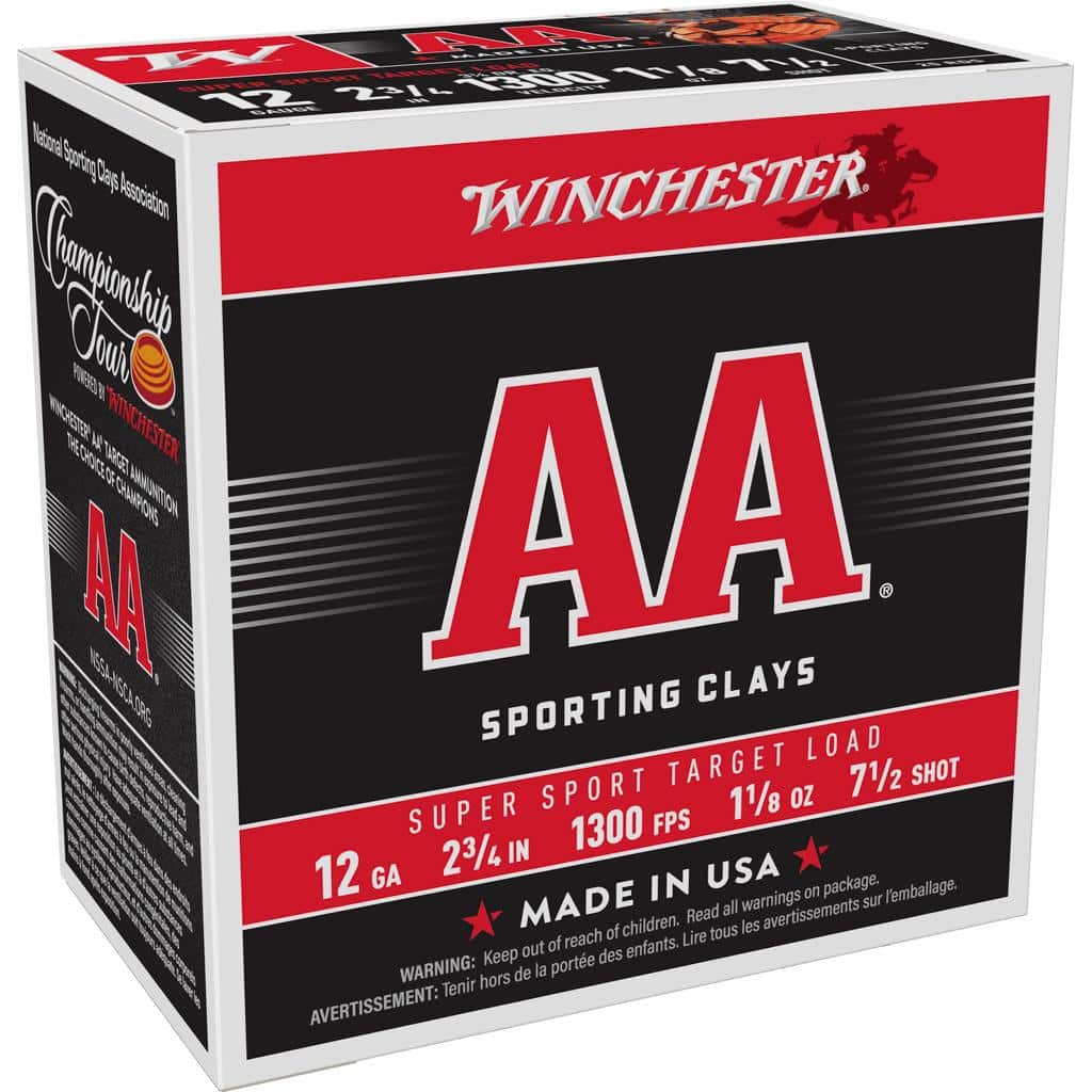 Winchester AA Super Sport 12 ga 2-3/4"  1-1/8 oz #7.5 1300 fps - 25/ct