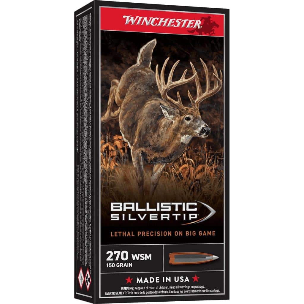 Winchester Ballistic Silvertip Rifle Ammunition .270 WSM 150 gr. PT 3120 fps 20/ct