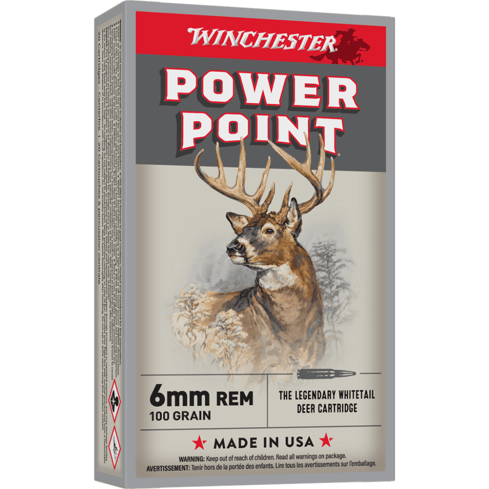 Winchester Super-X Power Point Rifle Ammunition 6mm Rem 100 gr. PSP 3100 fps 20/ct