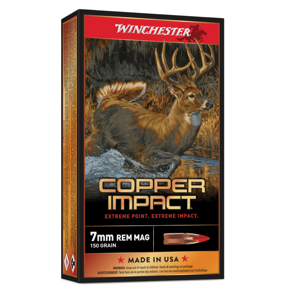 Winchester Copper Impact Rifle Ammunition 7mm Rem Mag 150 gr. BT 20/ct