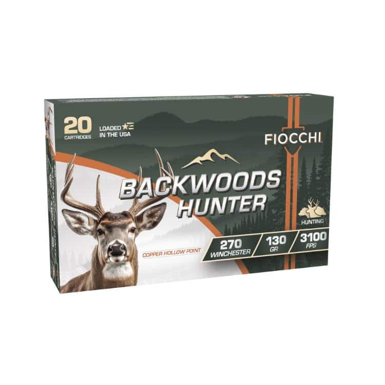 Fiocchi Backwoods Hunter Rifle Ammunition 270 Win 130gr HP 3100 fps 20/ct