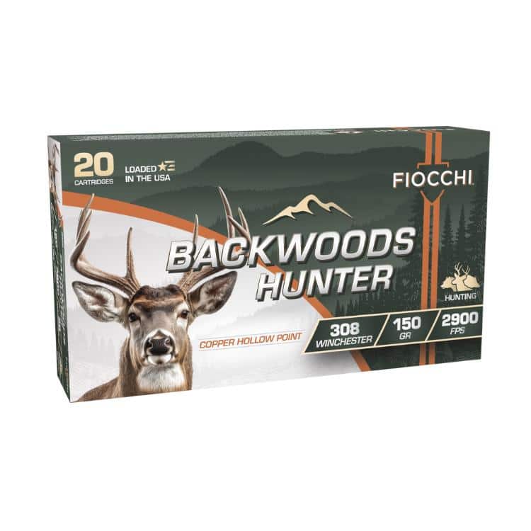 Fiocchi Backwoods Hunter Rifle Ammunition .308 Win.150gr CHP 2900 fps 20/ct