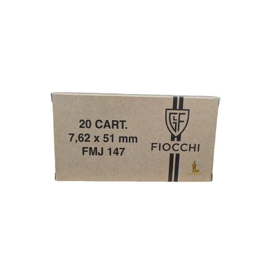 Fiocchi Range Dynamics Rifle Ammunition 7.62x51mm 147gr FMJ 2790 fps 20/ct