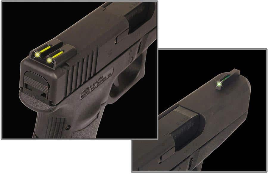 Truglo TFO Tritium/Fiber-Optic Day/Night Sights Fits Novak 1911 .260/.500 - Front Green/Rear Yellow