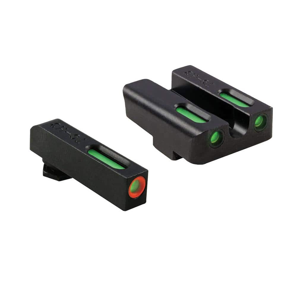 Truglo TFX Pro Tritium/Fiber-Optic Day/Night Sights Fit Glock 17 17L 19 23 24 26 27 33 34 35 38 39 45 - Orange Outline Front/Rear Green