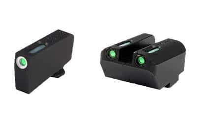Truglo TFX Tritium/Fiber-Optic Day/Night Sight Set fits GLOCK 17 / 17L 19 22 23 24 26 27 33 34 35 38 and 39 (Suppressor Low) - White Outlin