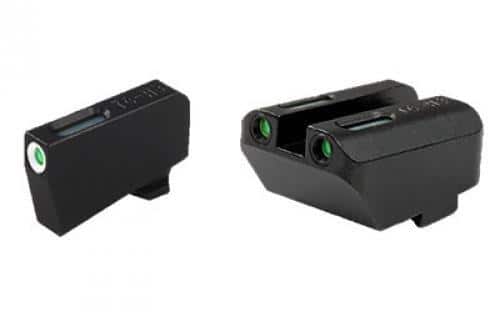 Truglo TFX Tritium/Fiber-Optic Day/Night Sight Set (Suppressor Height) fits Glock 20 21 25 28 29 30 31 32 37 40 and 41 - White Outline Front