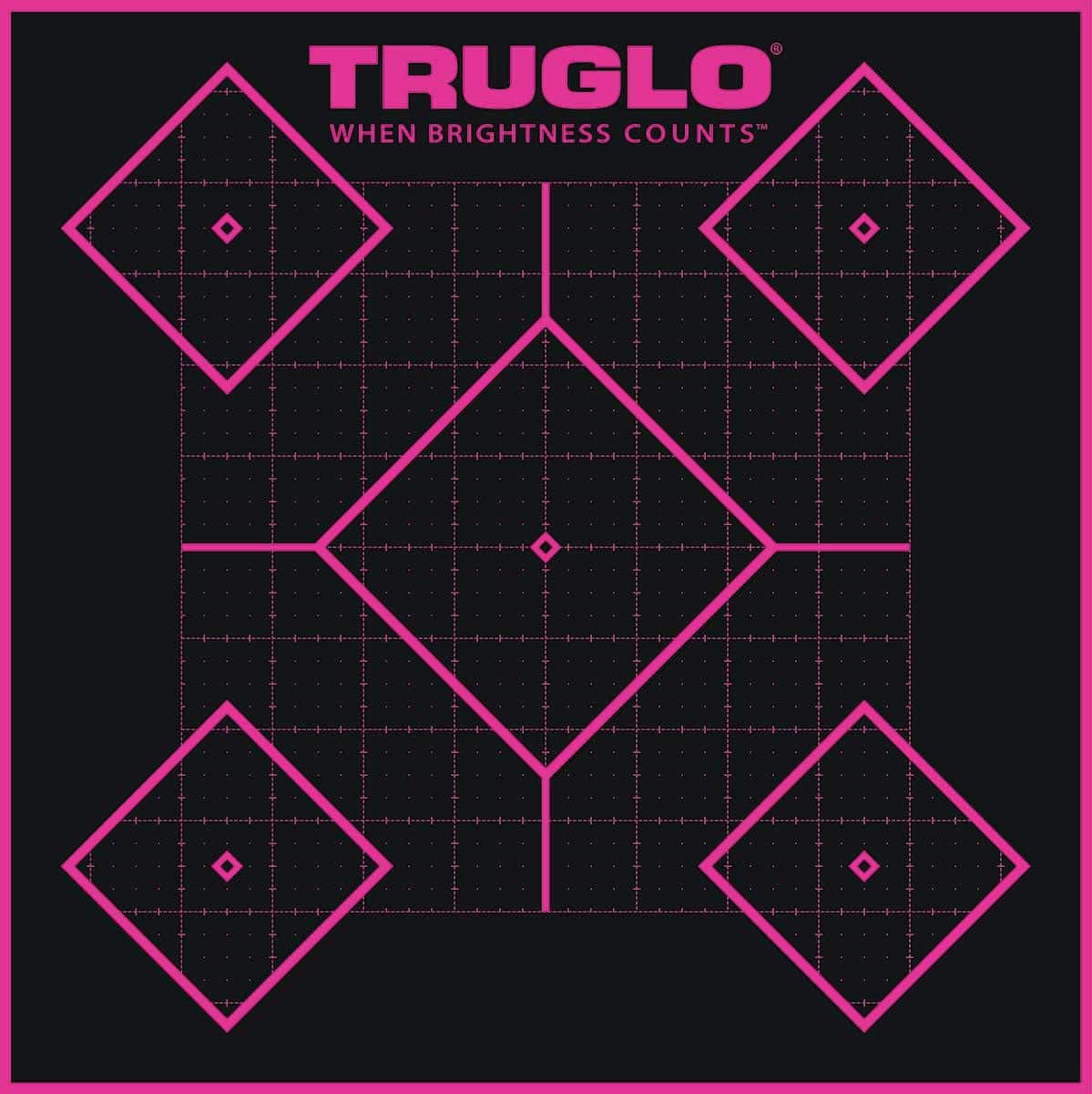 TRUGLO TRU-SEE Self Adhesive Targets - Handgun 12x18 Pink 6 Pack