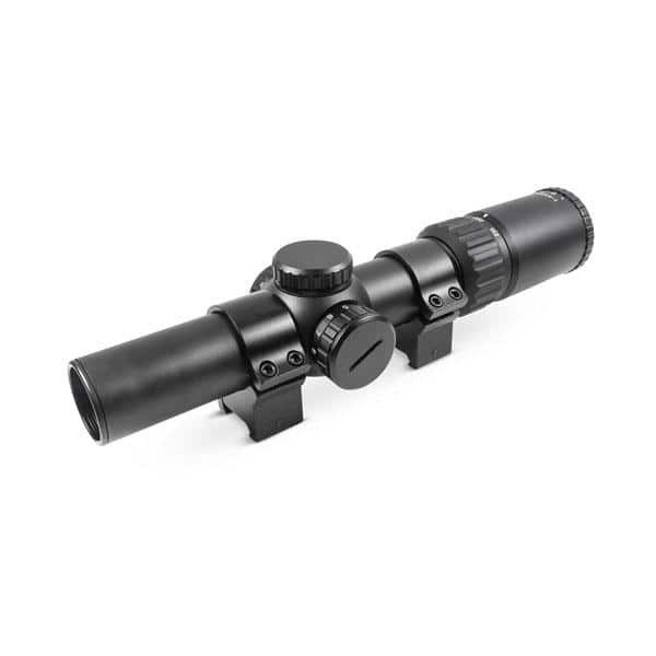 Truglo OPTI-SPEED Crossbow Scope with Weaver Style 30mm Rings - 1-4x24mm Illuminated BDC Reticle Black Matte