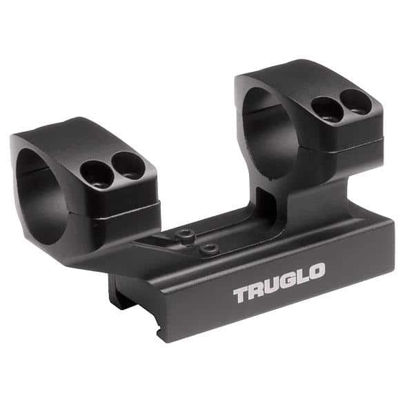 Truglo 1-Piece Reversible Picatinny/Weaver Tactical Scope Mount with 30mm Rings 1"H / 2-7/8L Base - Black