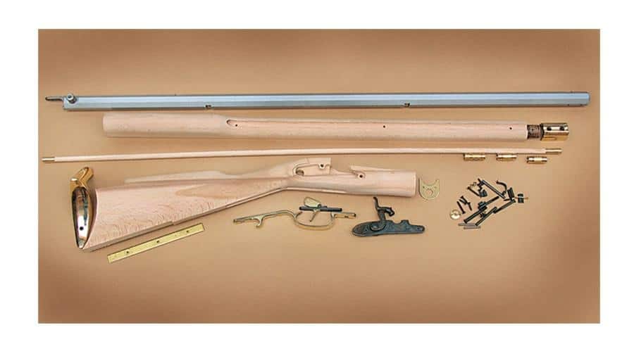 Traditions Black Powder Kentucky Rifle Build-It-Yourself Kit Select Raw Hardwood .50 Cal 33.5" White Barrel