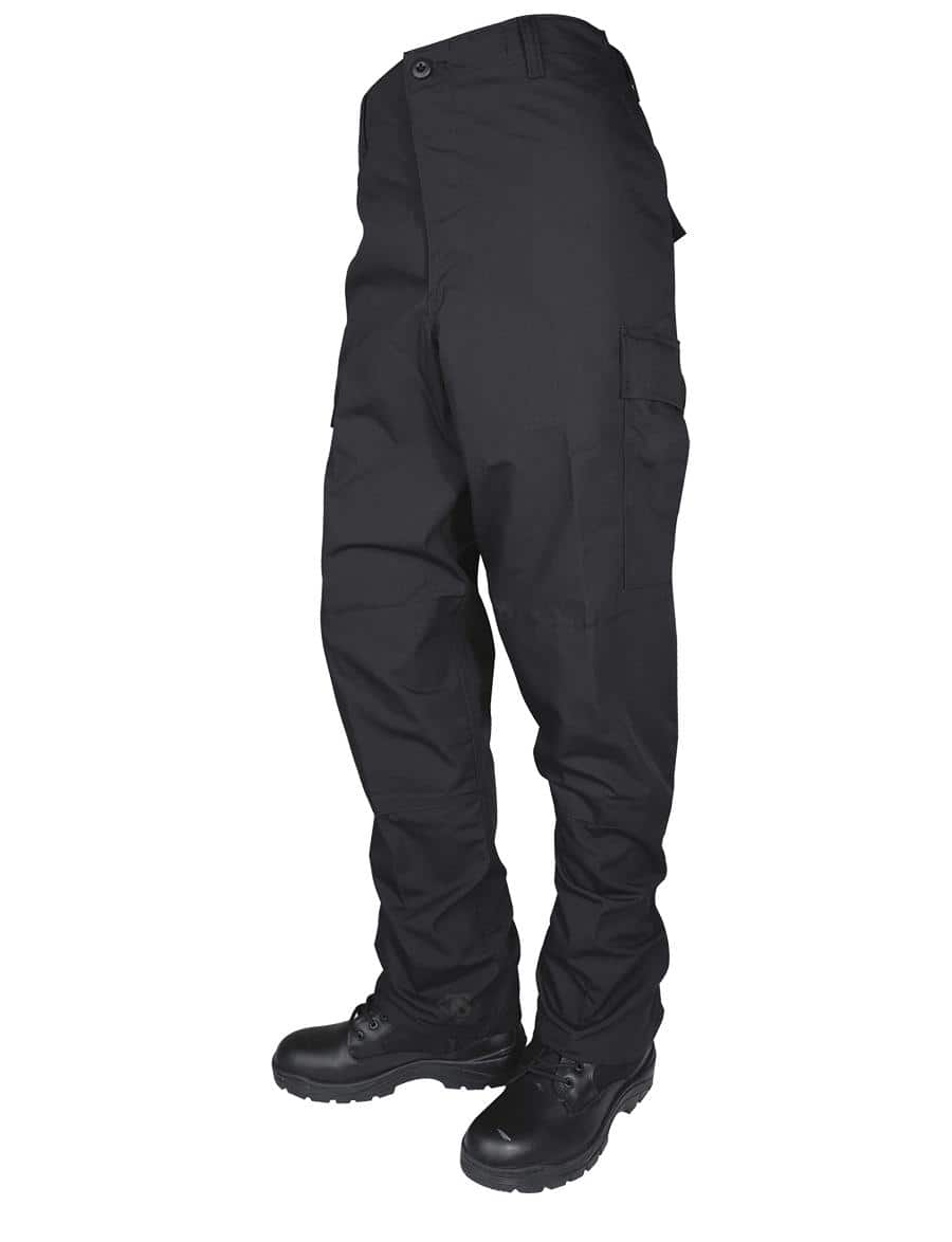 Tru-Spec BDU Basic Pants - 6.5oz. 65/35 Polyester Cotton Rip-Stop Zip Fly Closure Black Small