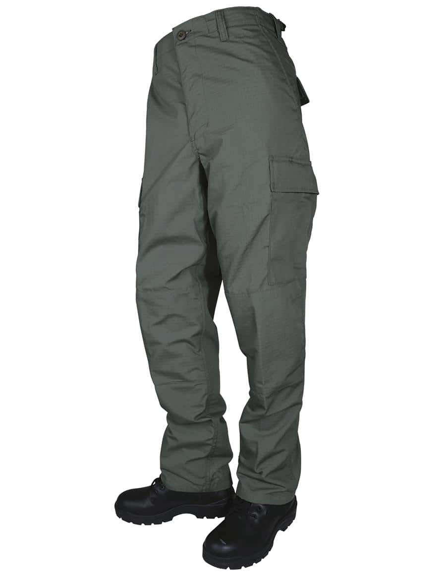 Tru-Spec BDU Basic Pants - 6.5oz. 65/35 Polyester Cotton Rip-Stop Zip Fly Closure Olive Drab Medium