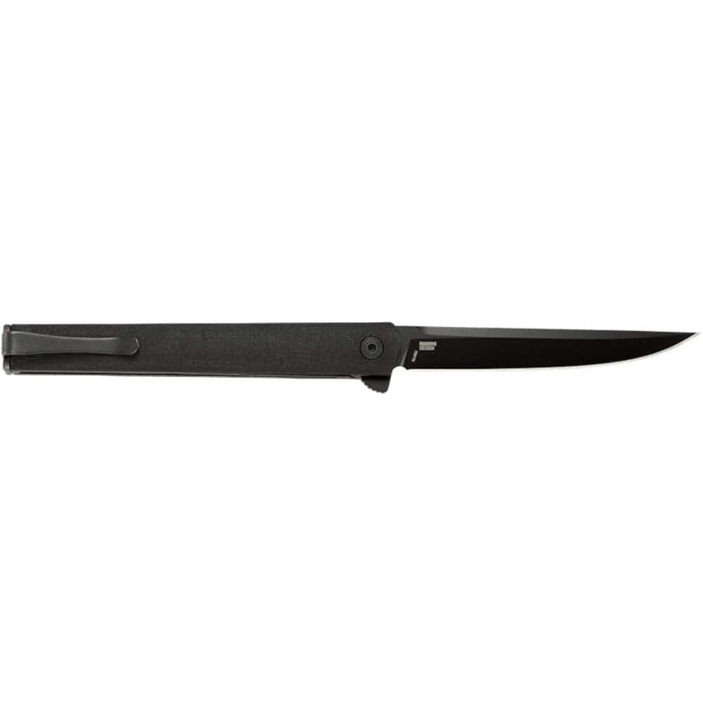 CRKT CEO Flipper Folding Knife 3-3/8" Straight Back Blade Black