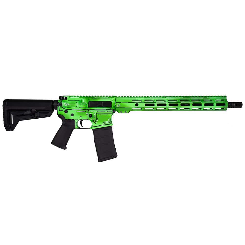Shark Coast Tactical "Anime- Green" Rifle 5.56mm 10rd Magazine 16" Barrel 15" MLOK Handguard California Compliant