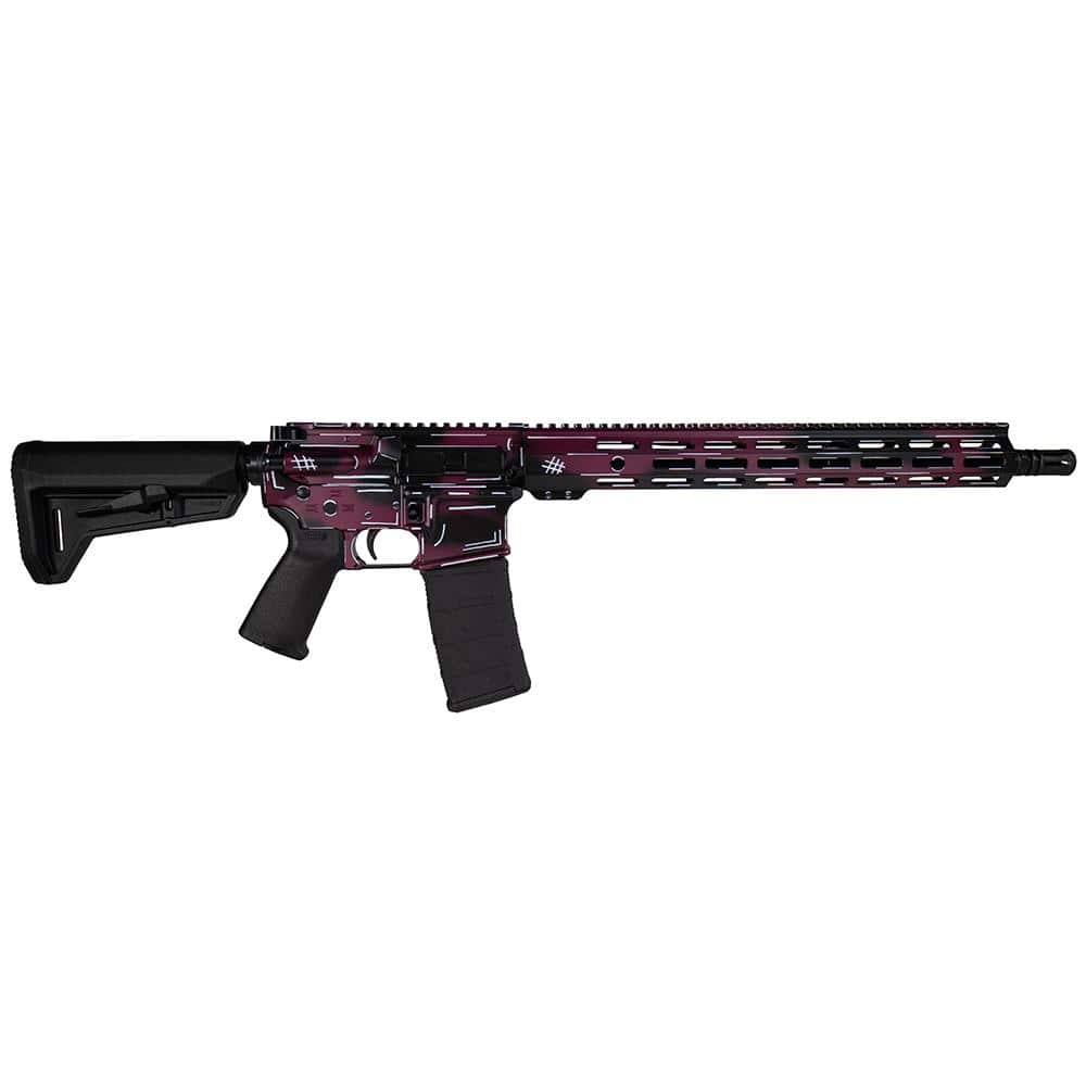 Shark Coast Tactical "Anime- Black Cherry" Rifle 5.56mm 10rd Magazine 16" Barrel 15" MLOK Handguard California Compliant