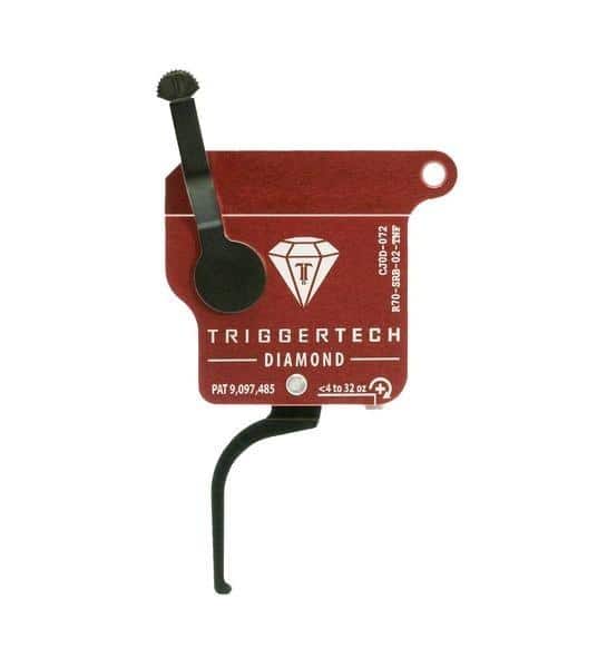 TriggerTech Rem Clone(NO BOLT STOP)Black Diamond Flat Trigger Single Stage Adjustable Black/Red