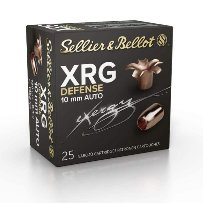 Sellier & Bellot XRG Defense Handgun Ammunition 10mm Auto 130gr HP 1362 fps 25/ct