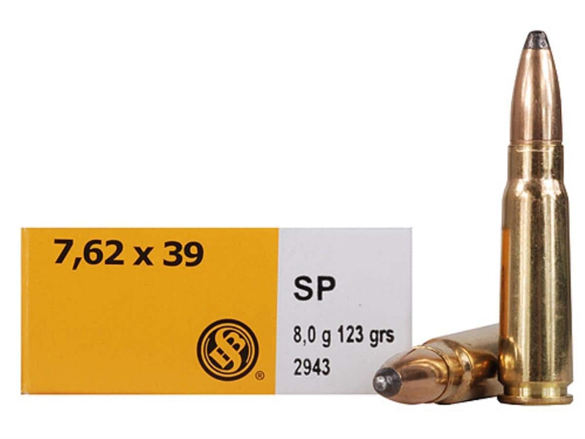Sellier & Bellot Rifle Ammunition 7.62x39mm 123 gr SP 2435 fps - 20/box
