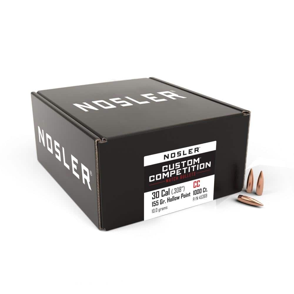 Nosler Custom Competition Bullets .30 cal .308" 155 gr HPBT 1000/ct